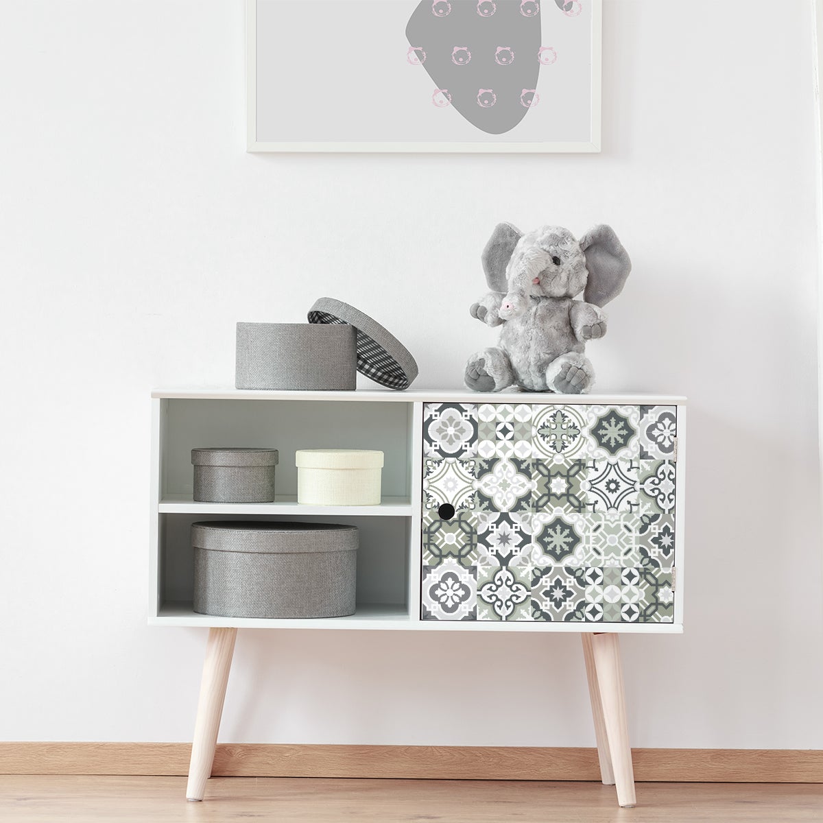 24 vinilos baldosa de cemento muebles belinda - adhesivo de pared - revestimiento sticker mural decorativo - 24stickers10x10cm - 5