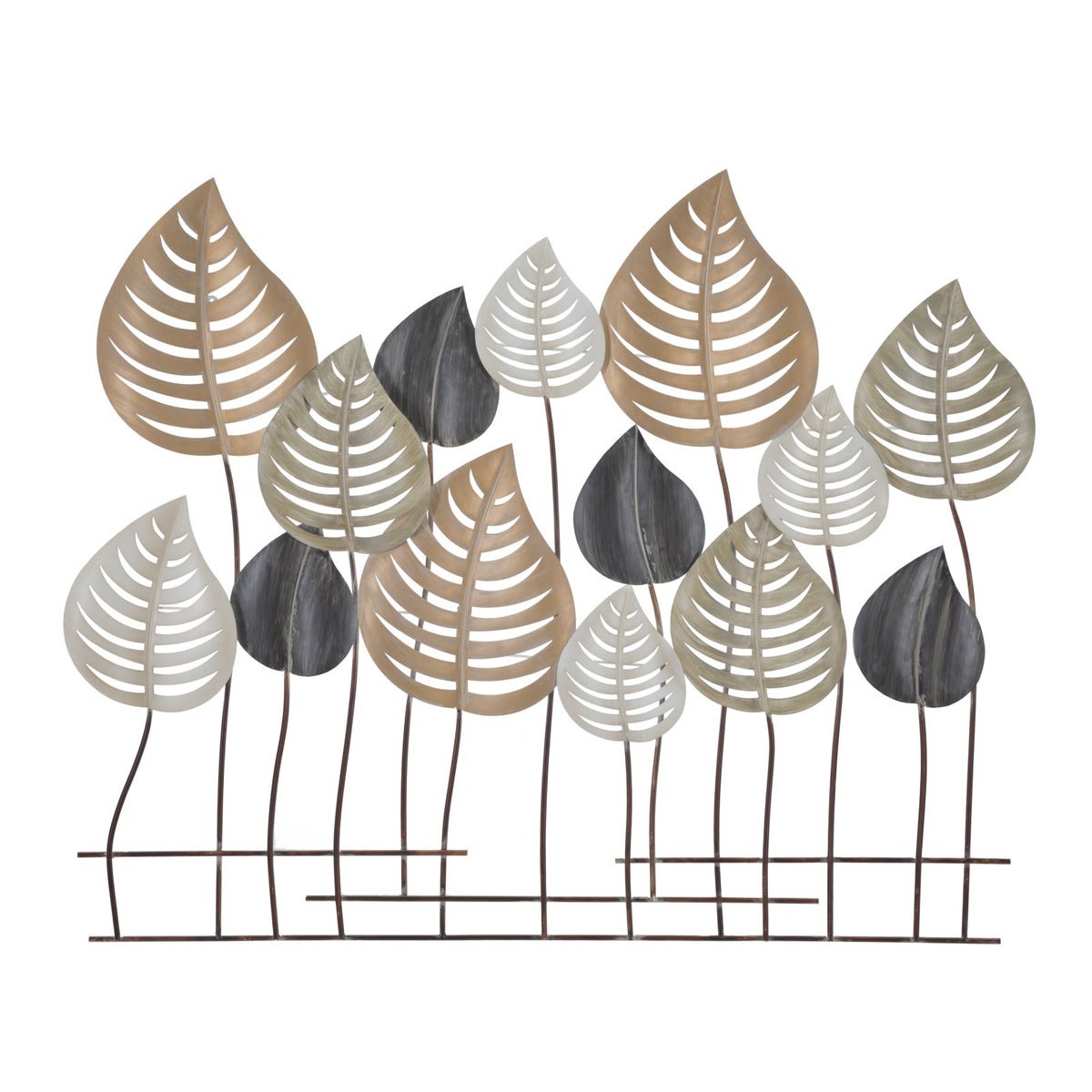 Metalowa Dekoracja 3D Liść 16, Metal, Wielokolorowy, Seven Design