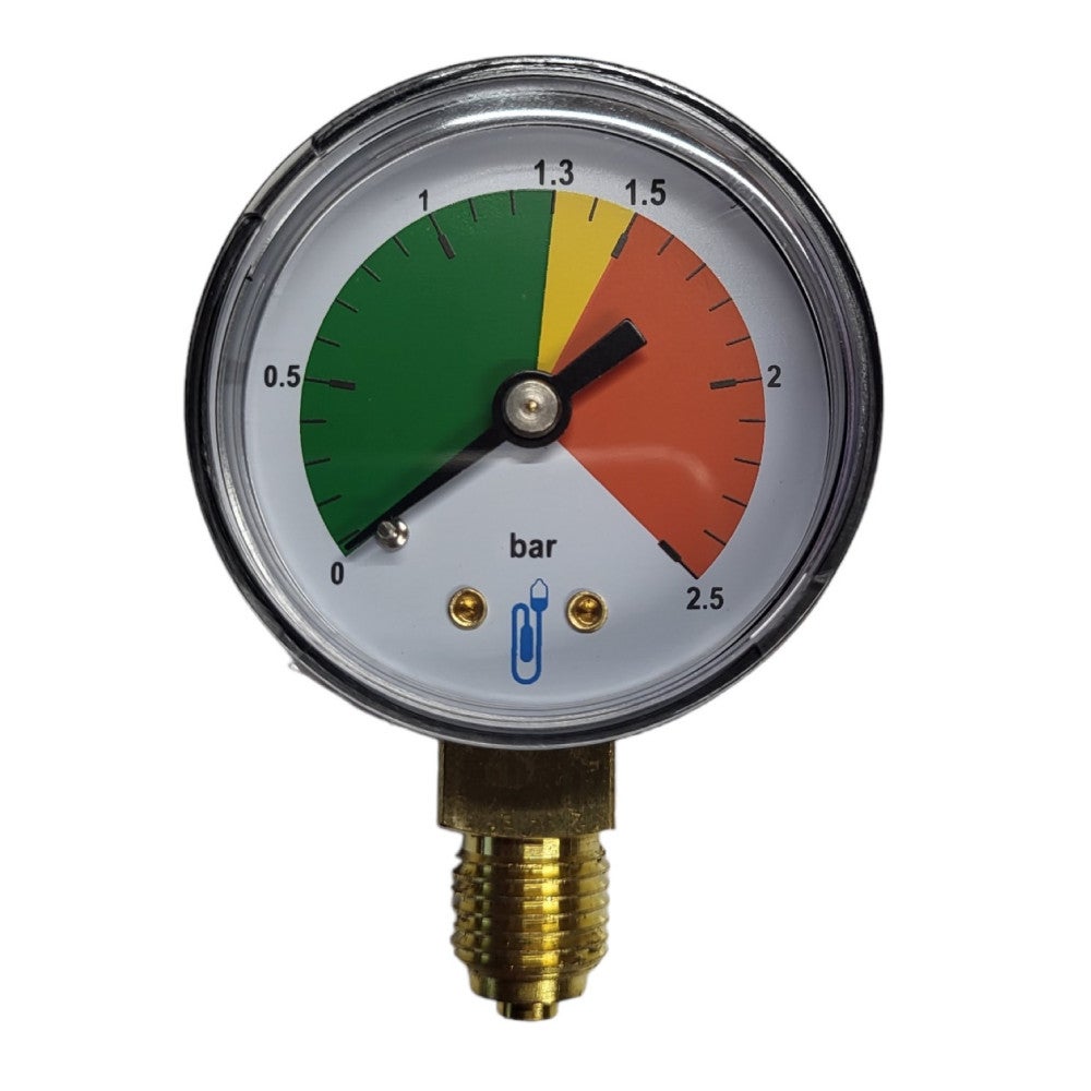 Manomètre Pour Filtre à Eau/Air - Filetage 1/8", Cadran 40 Mm - Boîtier Acier Inoxydable, Pour Piscine, Fontaine, Traitement D'Eau Domestique
