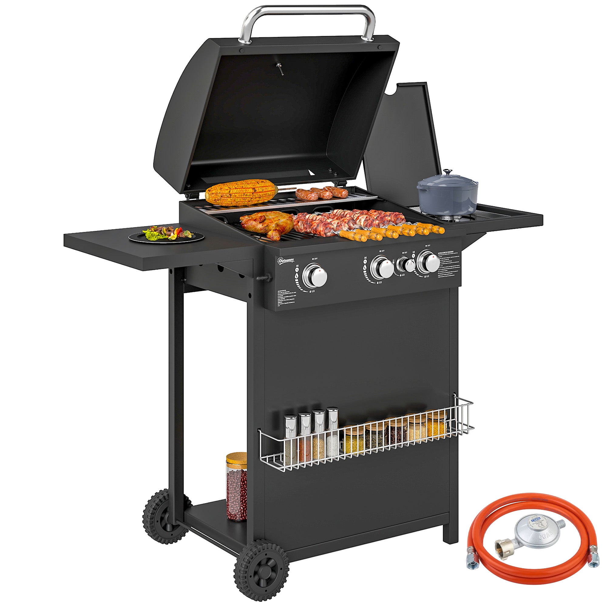 Campingaz Xpert 200 LXD – Barbecue Gaz 2 Brûleurs, 7,1 KW, Grille Fonte, Thermomètre, Rangement Malin, Tables Pliantes