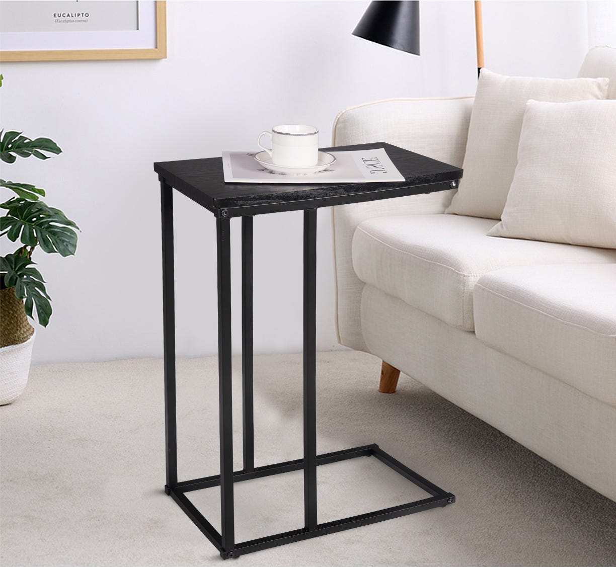 Hzuaneri CT18801B Table basse ronde, table d'appoint avec cadre en métal, petite table d'appoint pour salon, chambre à coucher, bureau, marron rustique et noir Hzuaneri CT18801B Table basse ronde, table d'appoint avec cadre en métal, petite table d'appoint pour salon, chambre à coucher, bureau, marron rustique et noir