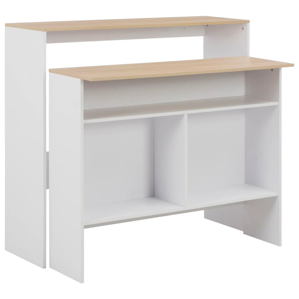 Mesa alta de bar/bistro con 2 tableros blancos 130 cm 0902037
