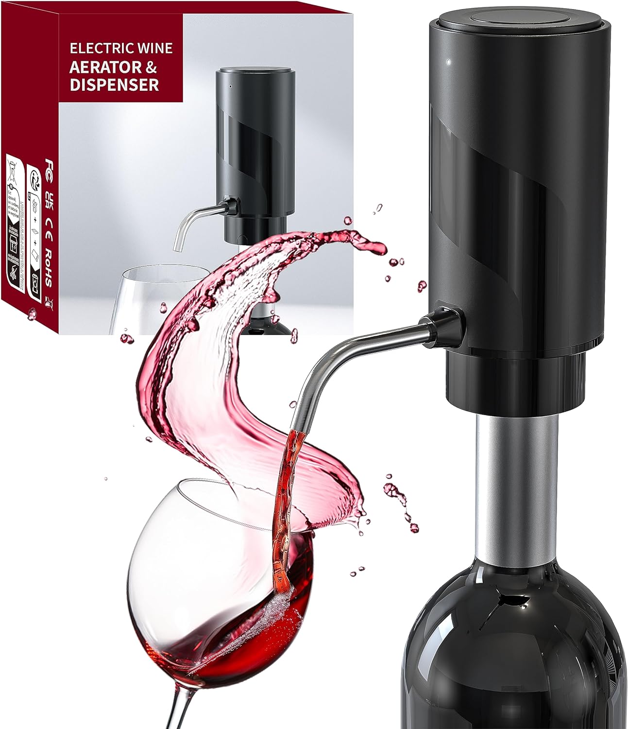 Elettrico Vino Aeratore Portatile Del Vino Della Pompa USB Ricaricabile Automatico Vino Versatore Istantaneo Decanter One-Touch Vino Ossidatore con Tubo Retrattile