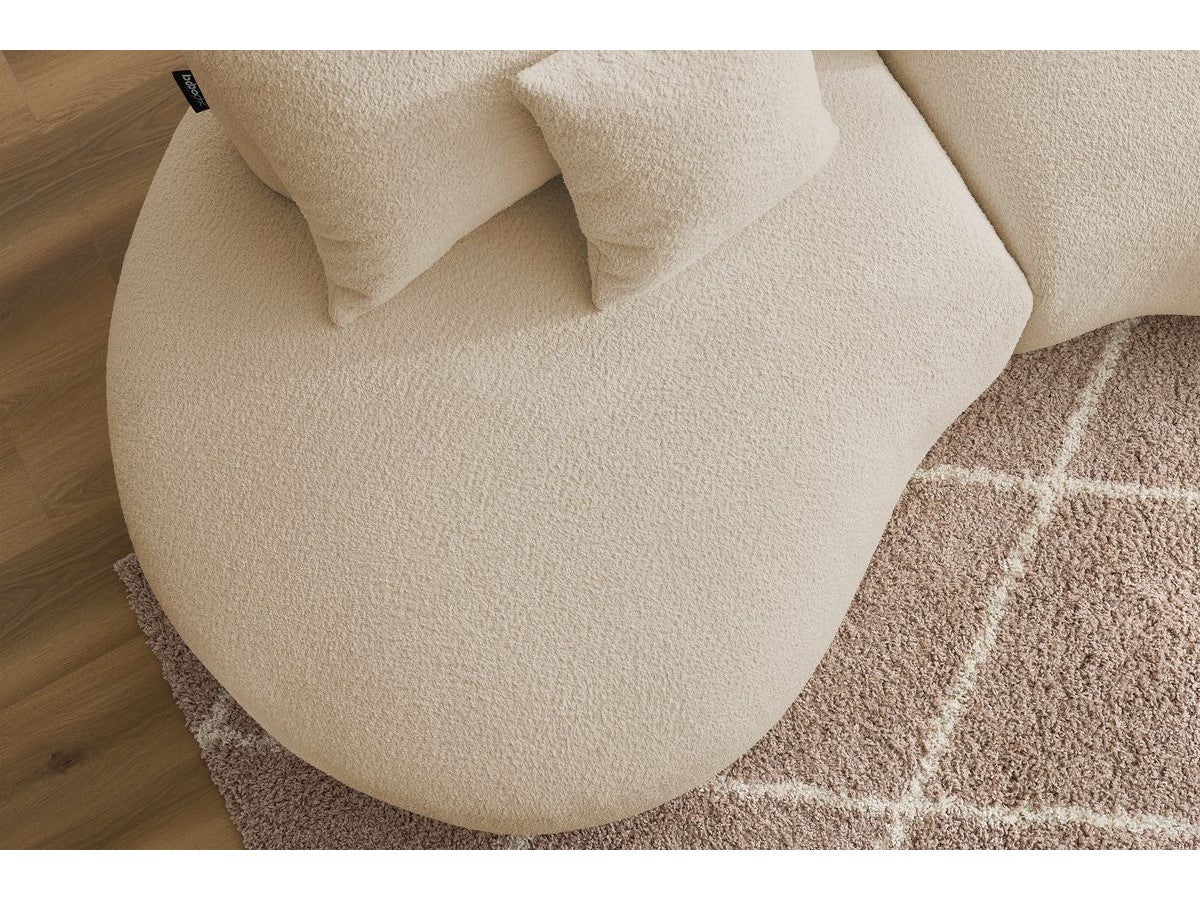 BOBOCHIC Canapé droit fixe 3 places SAINT-GERMAIN tissu bouclette Beige - 9