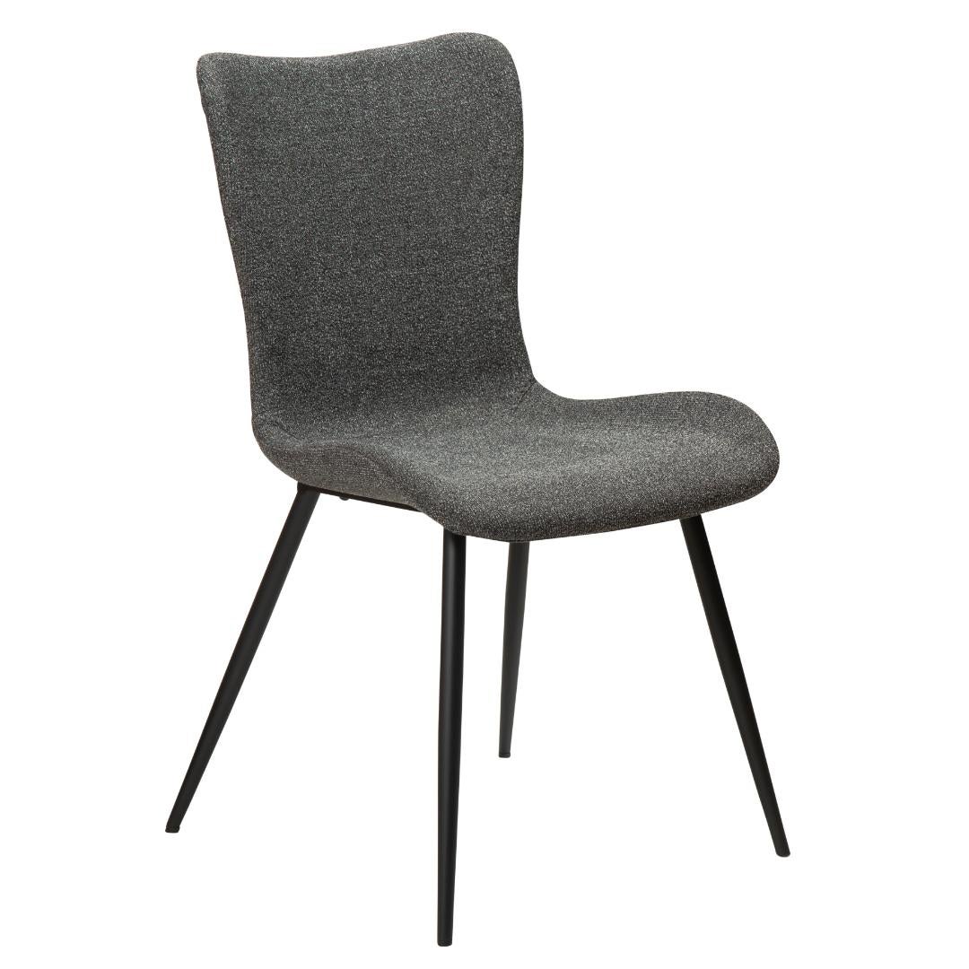 Medusa Dan-Form krzesło stołowe bouclé ciemnoszary.