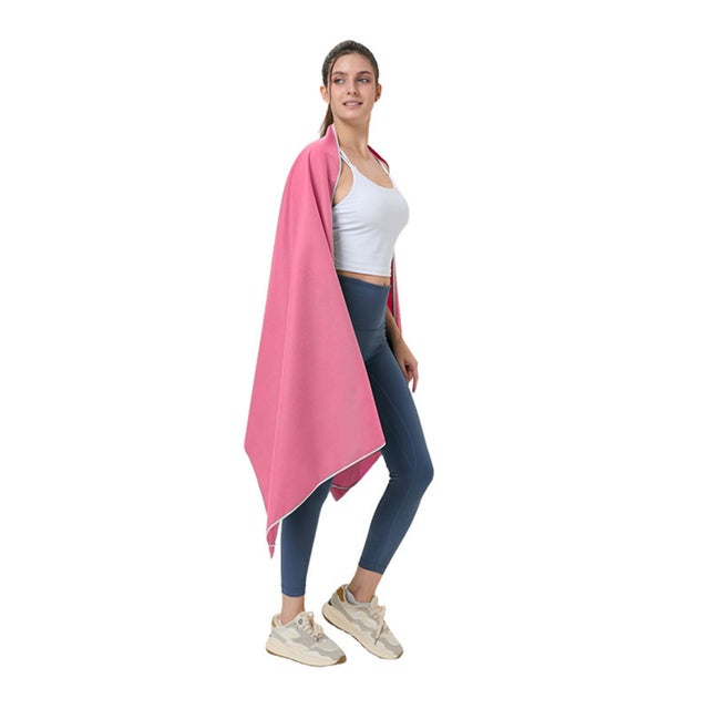 Rosso rosa – Asciugamano microfibra 76x190cm con chiusura magnetica, asciugatura rapida, leggero, assorbente, ideale spiaggia piscina sauna