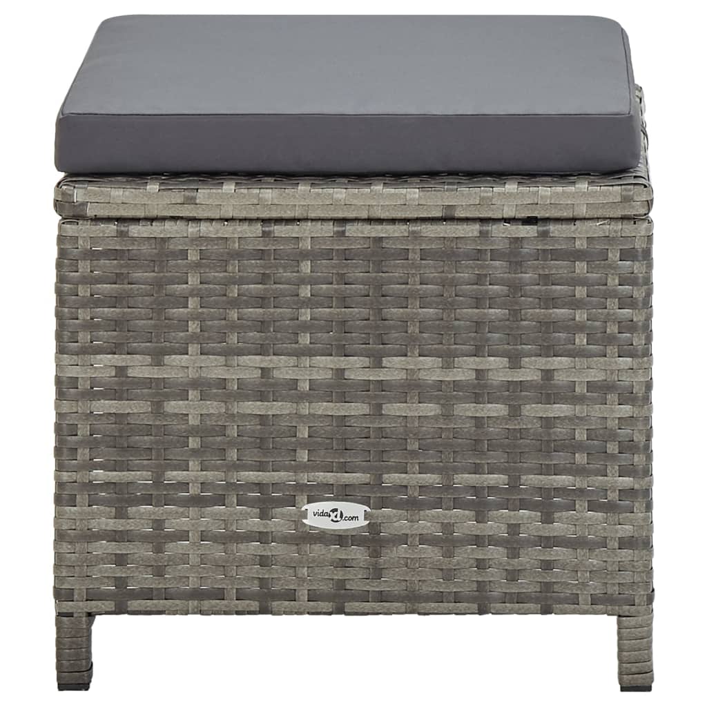 Maison Exclusive - Sgabelli da Giardino 4 pz con Cuscini in Polyrattan Grigio - 4