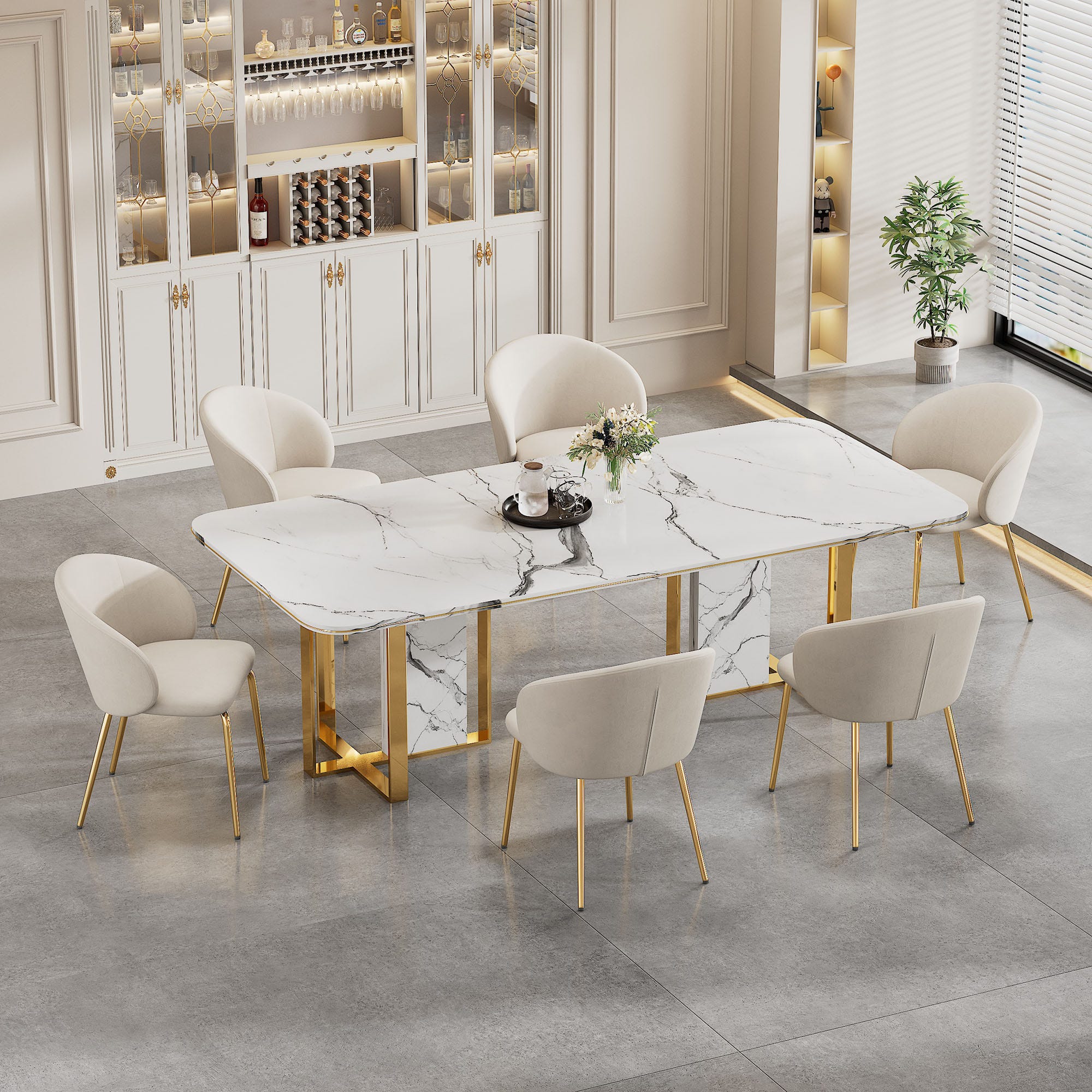 HOMCOM Set di 2 sedie da pranzo con schienale in tessuto e piedi in acciaio 51 x 51 x 76 cm beige nero HOMCOM Set di 2 sedie da pranzo con schienale in tessuto e piedi in acciaio 51 x 51 x 76 cm beige nero