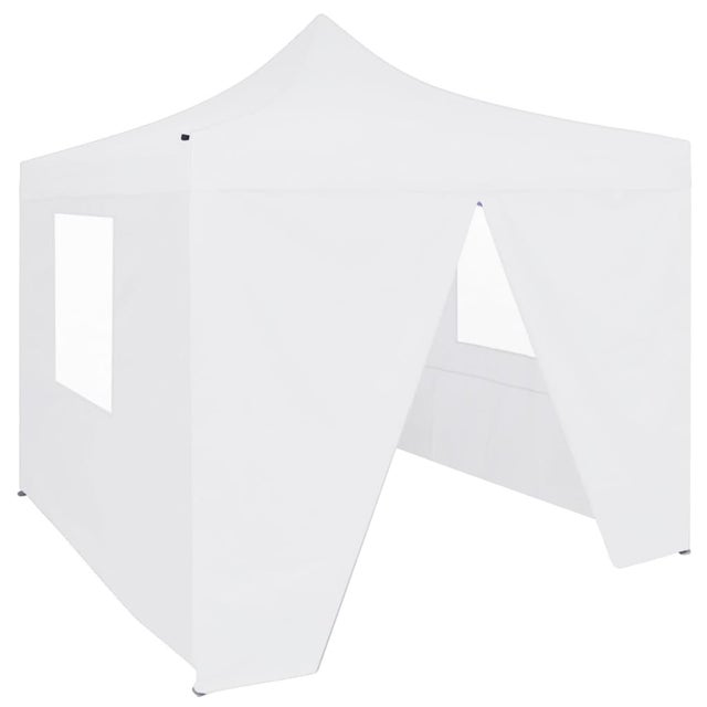 Tenda reception pieghevole a 4 pareti 3x3 m Acciaio Bianco