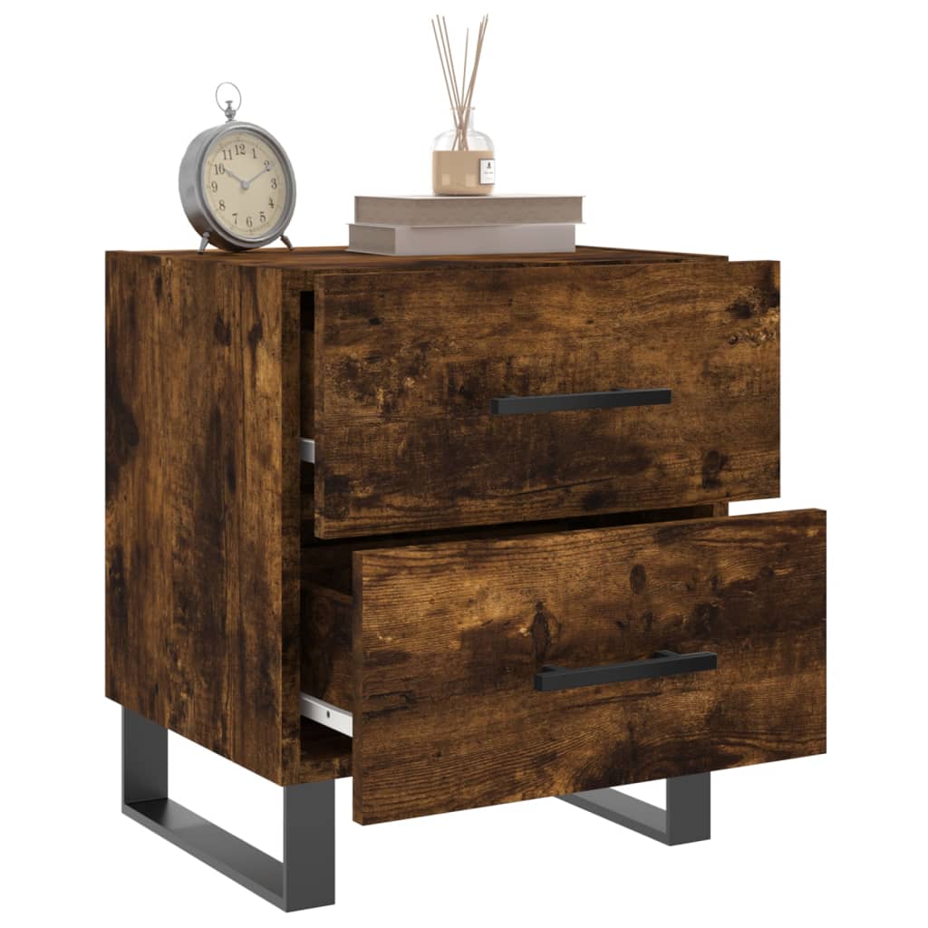 Maison Exclusive - Table de chevet chêne fumé 40x35x47,5 cm bois d’ingénierie - 4