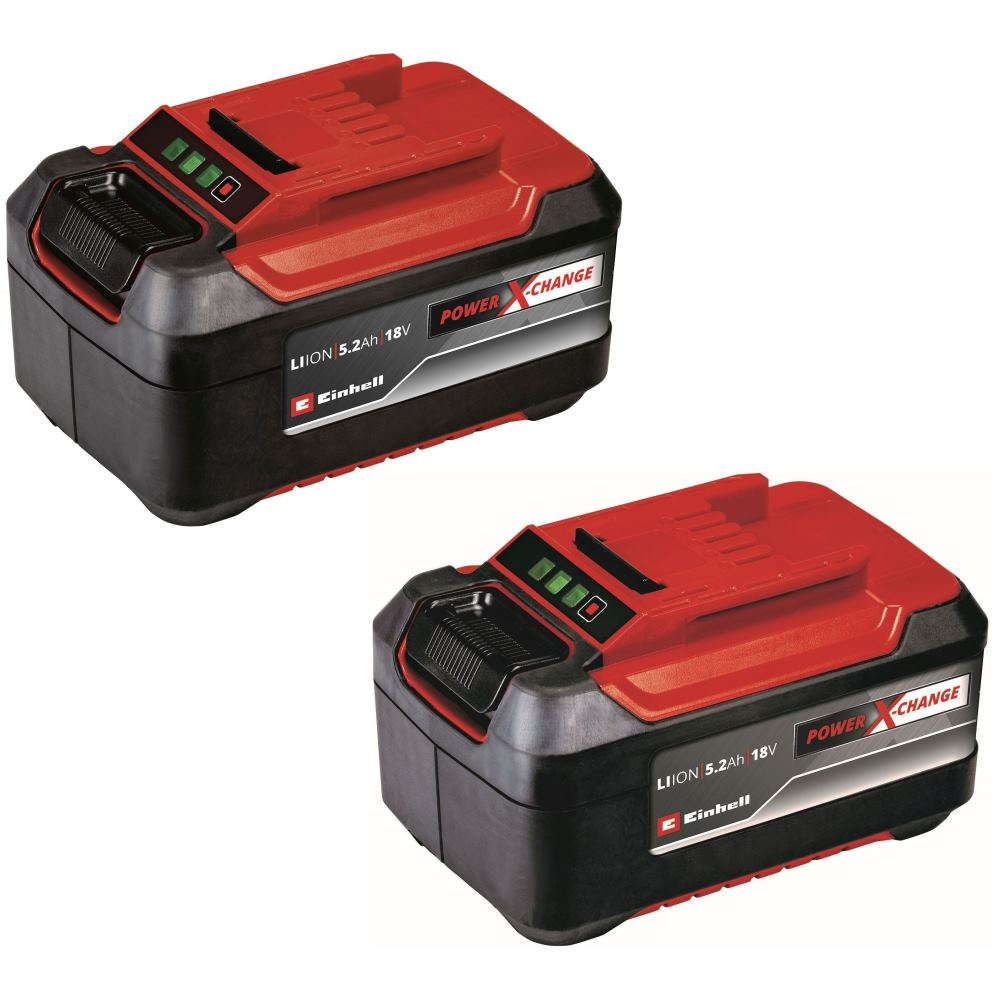 Lot de 2 batteries EINHELL 18V Power X-Change - 5.2Ah - Twinpack - 8