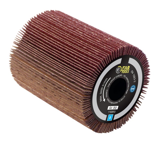Brosse à lamelles abrasives Ø80mm - L 100mm pour poncer