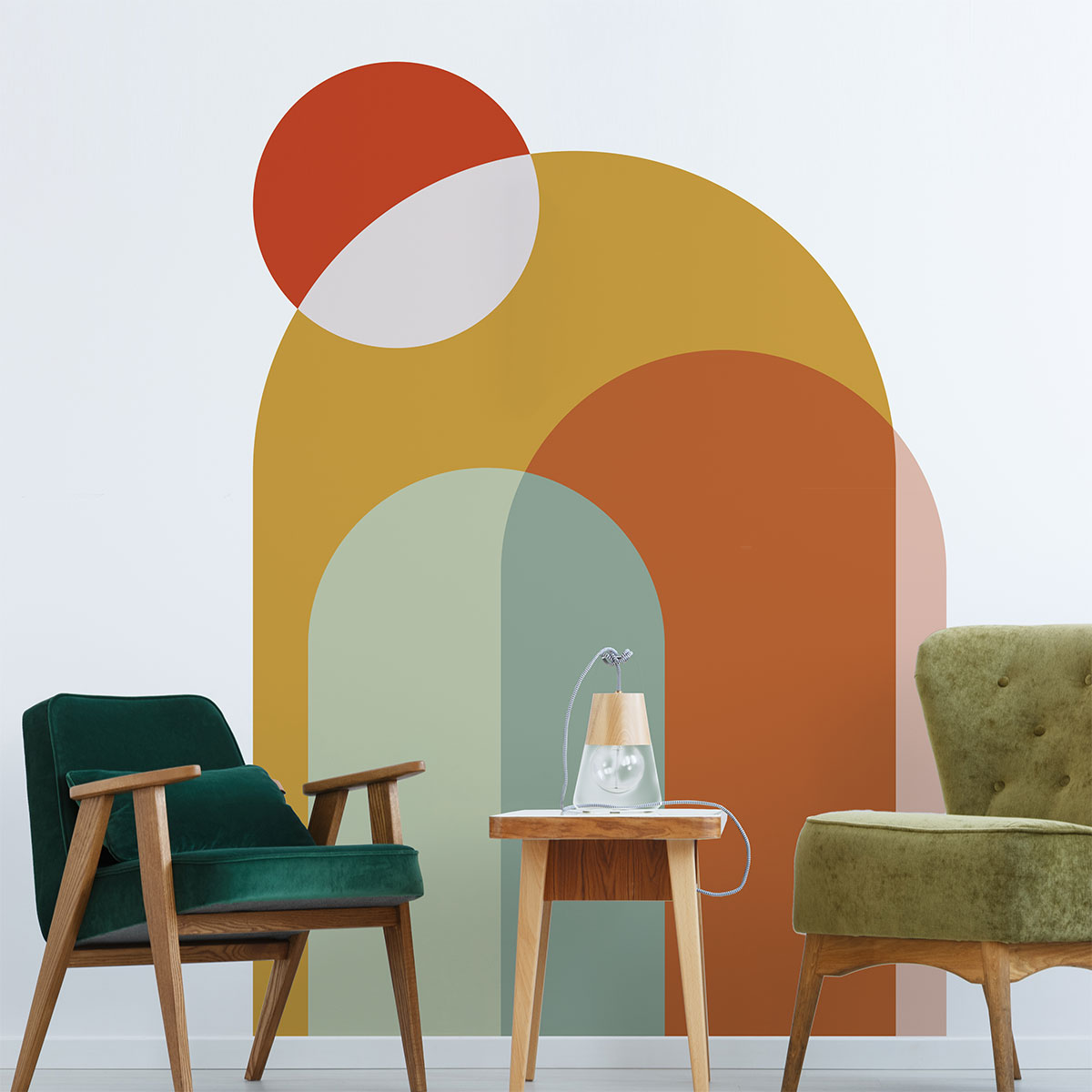 Papel pintado prepegado - arcos crepusculares - gigante - adhesivo pared - sticker revestimiento - m-h125xl60cm
