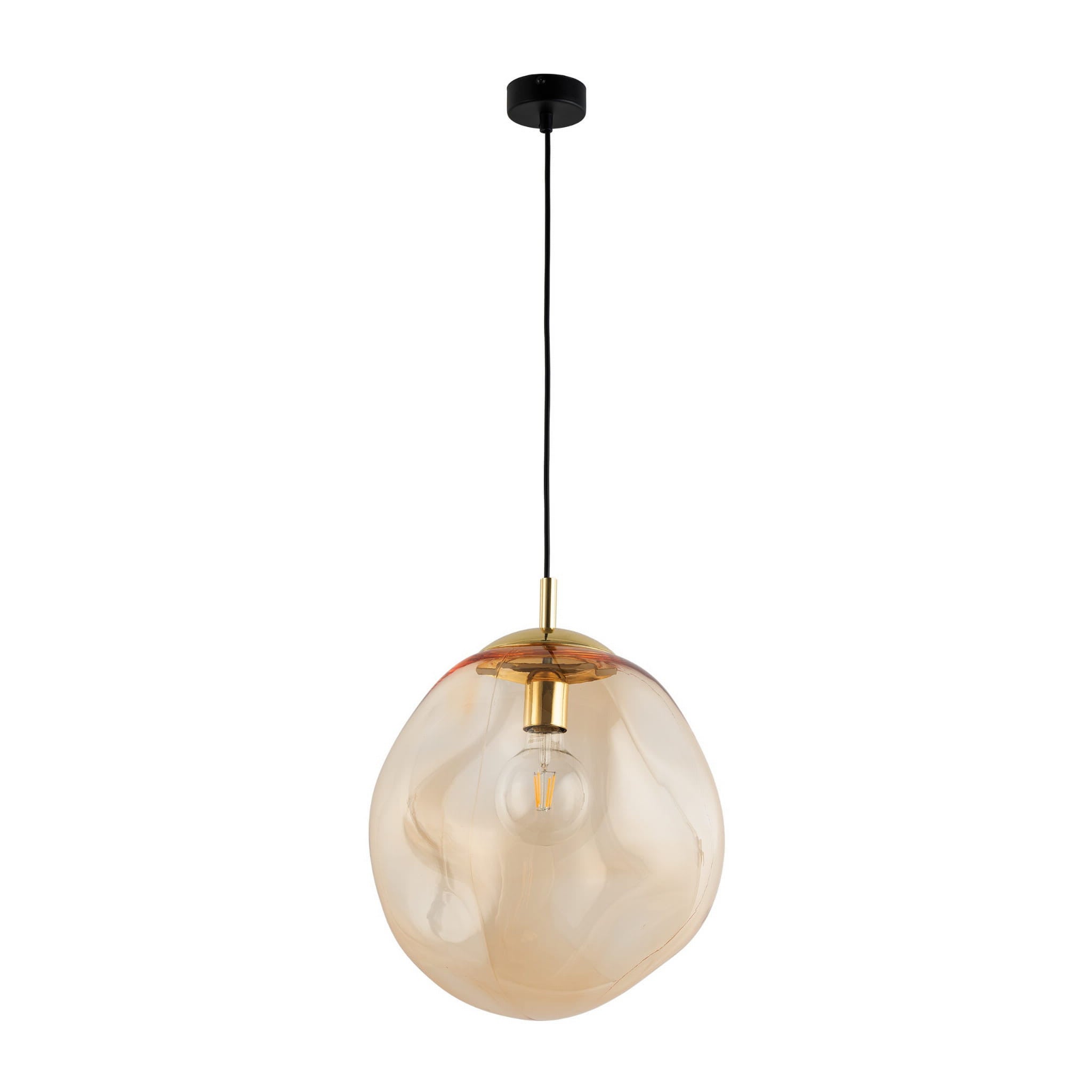 Lampa sufitowa wisząca Sol złoto-bursztynowy 1xE27x15W wym: 175 x 25 x 25 cm szkło TK Lighting