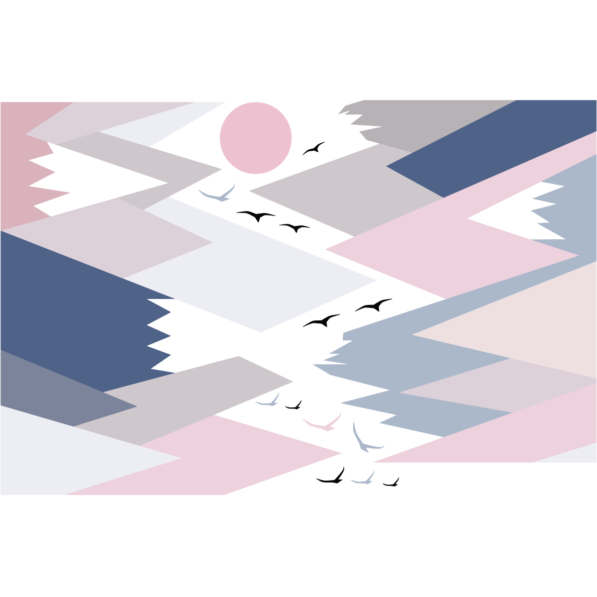 Stickers enfant montagnes scandinaves ilonka 120 x 180 cm - 2