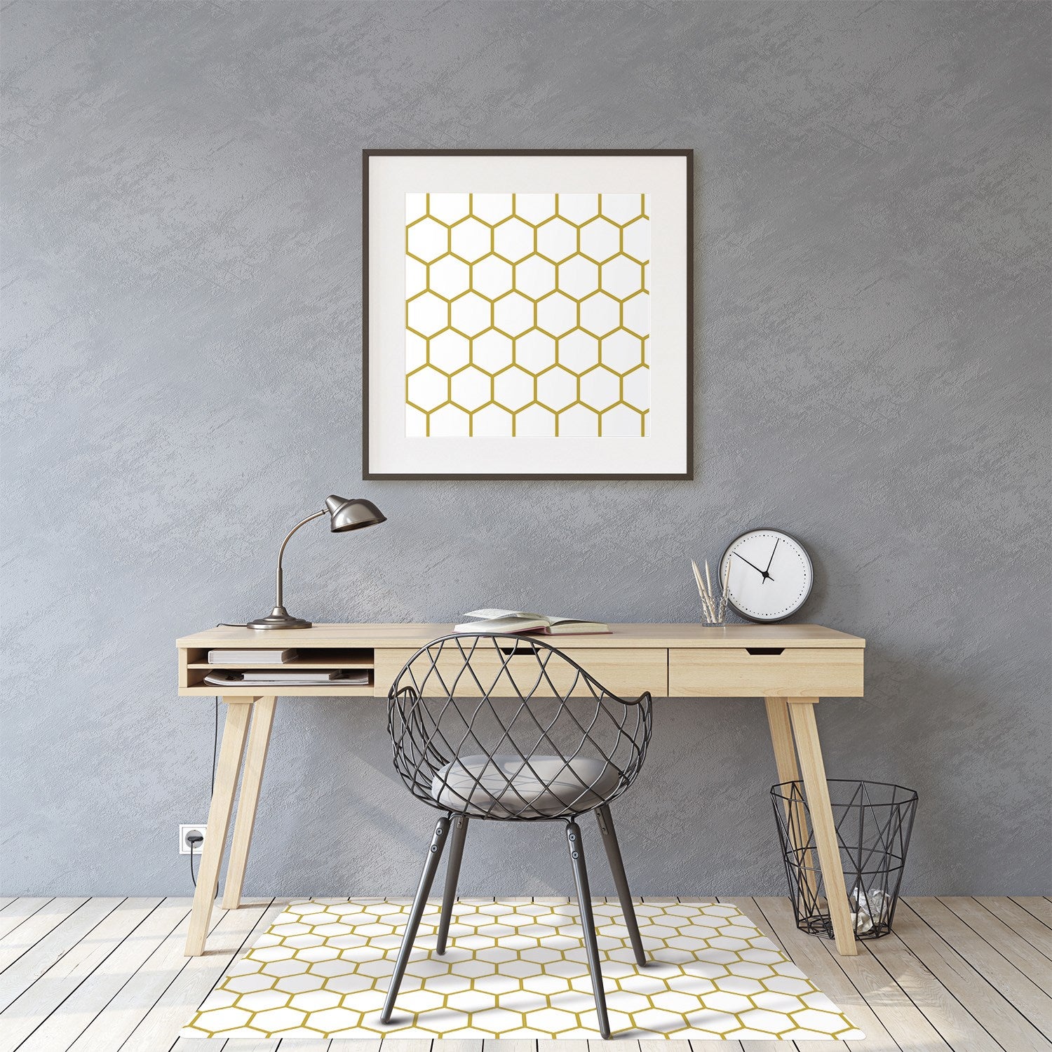Mata ochronna pod krzesło, Plastry miodu 100x70 cm klasyczna – Tulup - 3