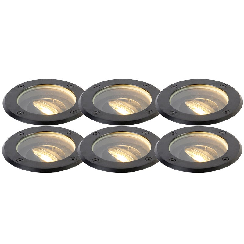 Zestaw 6 czarnych regulowanych lamp ogrodowych do wkopania IP65 - Delux