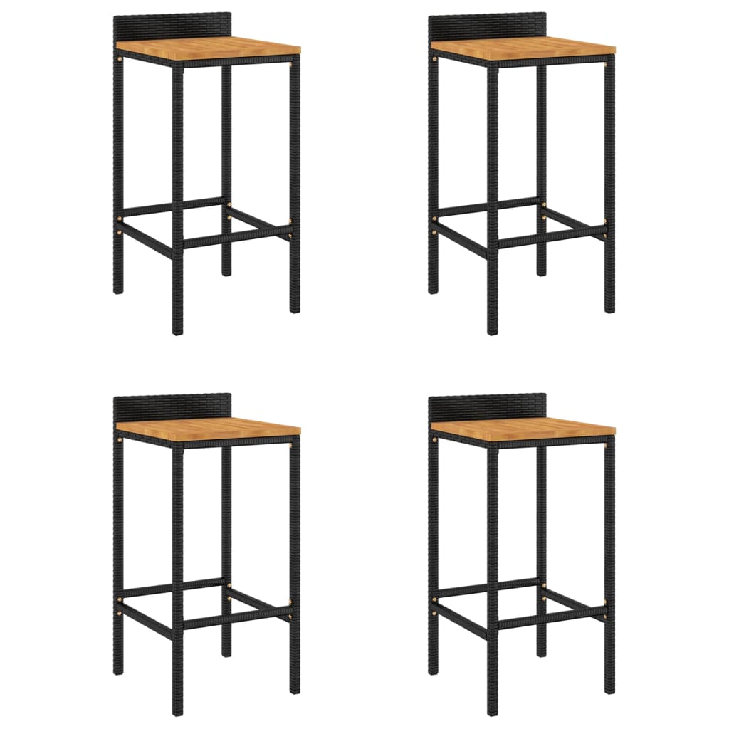 Tabouret pliable Résine tressée Noir vidaXL 41788 - Gamm vert