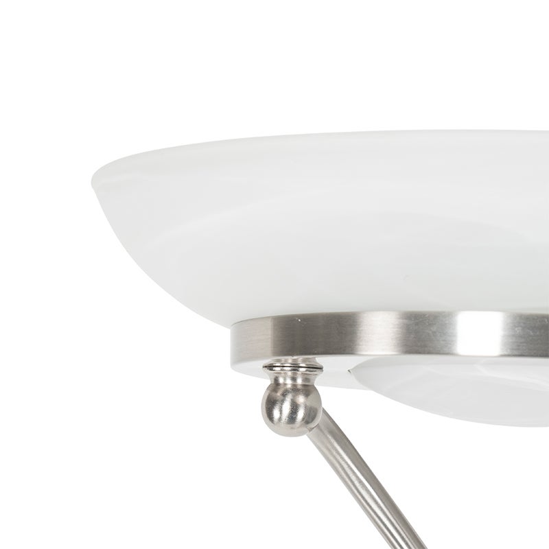 Qazqa moderne lampadaire uplighter avec bras de lecture - Empoli - acier, led intégrée 30w incluse, Integrated led, 2000k - - 8