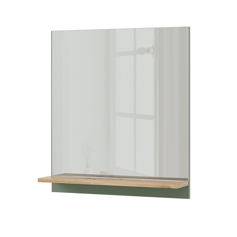 Vicco Lustro łazienkowe Marelle, Zielony/rzemieślniczy, 60 x 67 cm z półką
