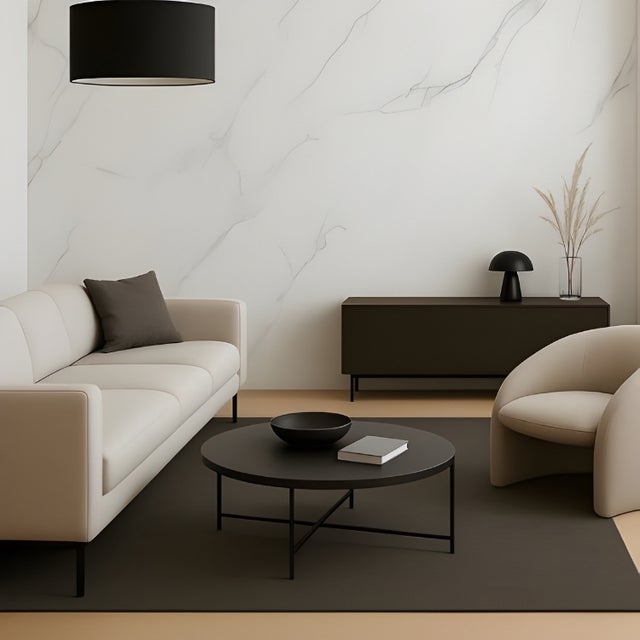 Placa decorativa de PVC para Revestimiento de pared efecto mármol blanco con betas grises Modelo Calacatta Clásico 260 x 122 x 0.3 cm (3.17m2)