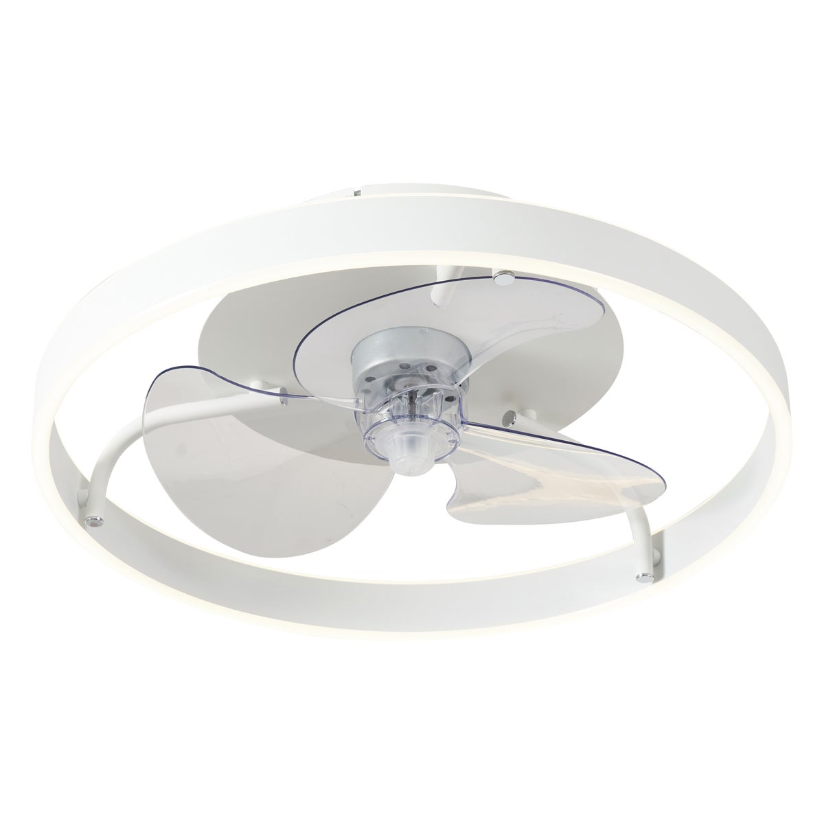 Qazqa moderne ventilateur plafond - Maddy - blanc, rond, led intégrée 35w incluse, 2700k - 6500k, avec télécommande, 50cm, idéal - 5