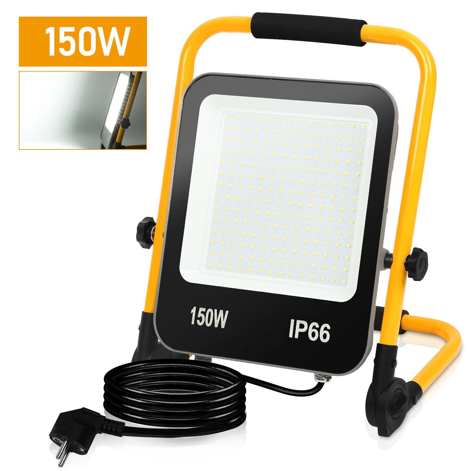 Projecteur de chantier LED Projecteur Led avec Jaune trépied Projecteur ...