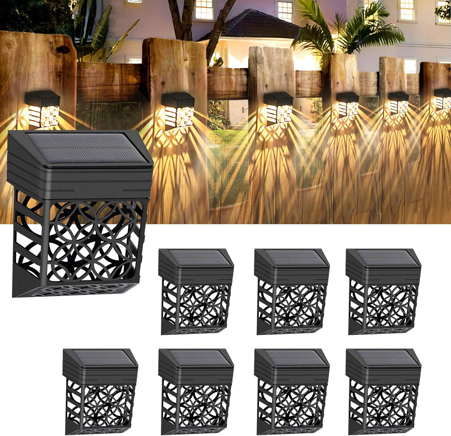 SunTop 4 Pezzi Lampada Solare Da Terra Per Giardino,8 LEDs Luce Sepolta Solare LED Lampade