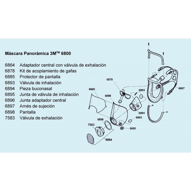 Masque protecteur 6800M 3M - 3