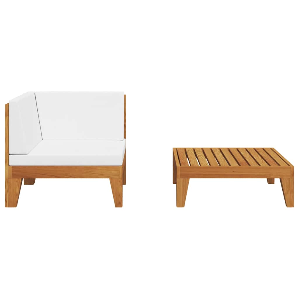 Salon de jardin 2 pcs avec coussins Bois d'acacia solide vidaXL - 5