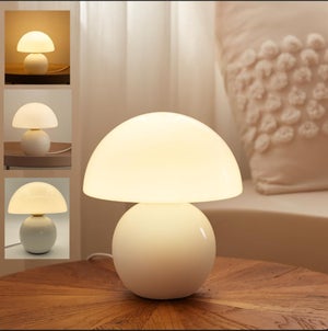 Hobaca Lampade da Tavolo Comodino in Ceramica Rosa,Lampada Da Scrivania LED Dimmerabile Design Lampada Fungo Moderno Cottage, Abat Jour da Comodino, per Camera da Letto, Soggiorno, Ufficio