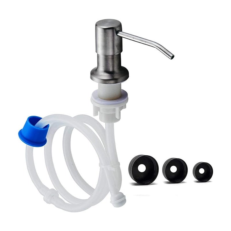 Dozownik do mydła do zlewu - Zestaw węża przedłużającego 120 cm - Stal nierdzewna - Srebrny - Dozownik mydła kuchennego