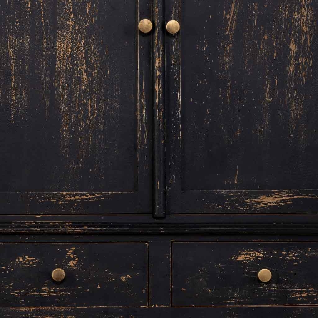 Armadio in legno nero fatto a mano 85x40x180h cm - 7