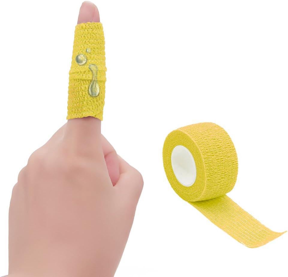 2,5 x 450 cm - 10 rotoli di nastro adesivo coesivo - Benda sportiva adesiva - Benda elastica autoadesiva - Benda medica - Striscia adesiva - 3