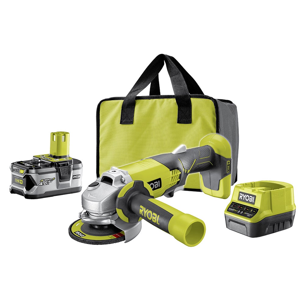 Meuleuse d'angle RYOBI 18V One+ R18AG-140S - Batterie Lithium-ion 4.0 Ah - Chargeur - 6