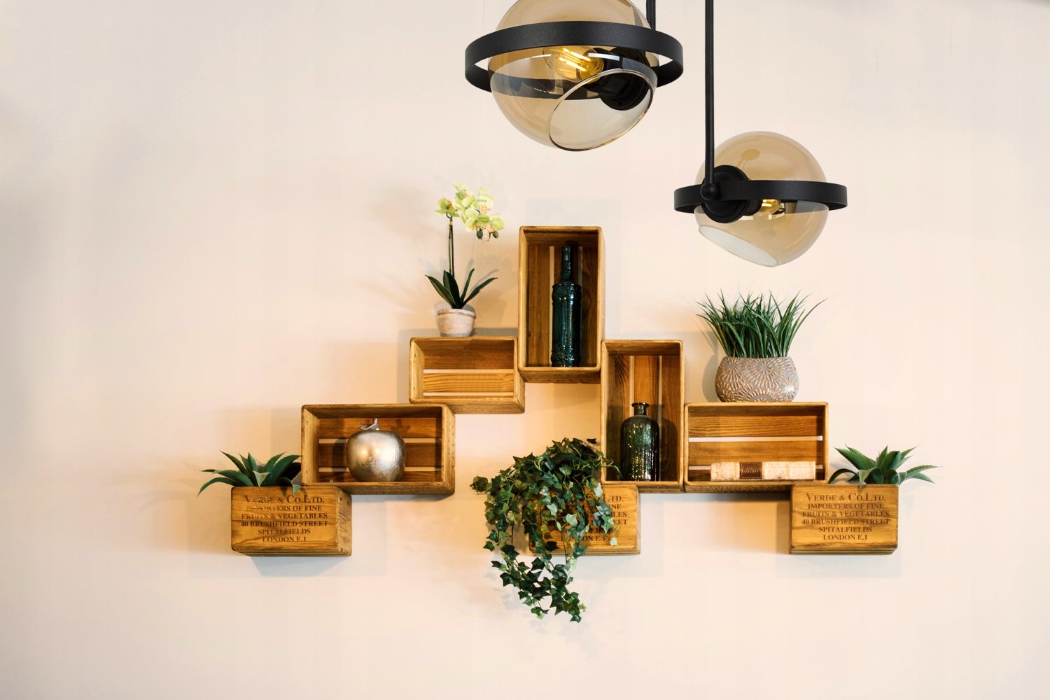 Lampa sufitowa wisząca LED modern 2xE27 klosz okrągły czarny/miodowy Light Home LH - 5