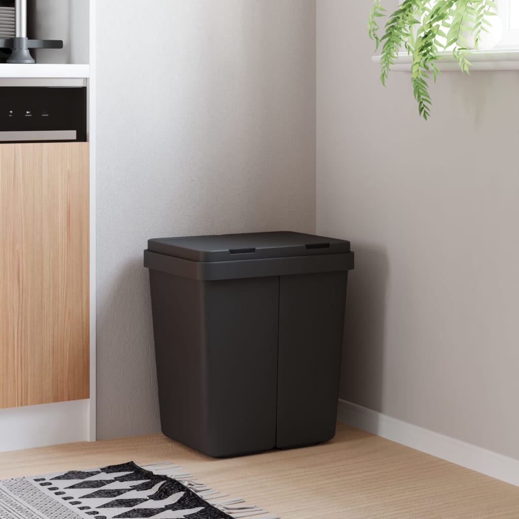 Podwójny kosz na śmieci, antracytowy, 2x25 L vidaXL