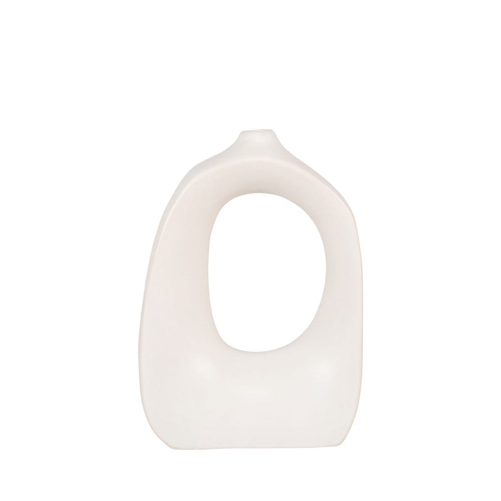 Vase de table à manger nordique moderne et simple, ornement en céramique blanche Vase de table à manger nordique moderne et simple, ornement en céramique blanche