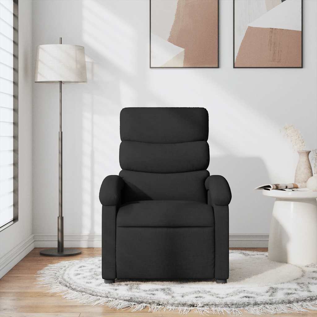 Fauteuil de massage inclinable Noir Tissu - 3