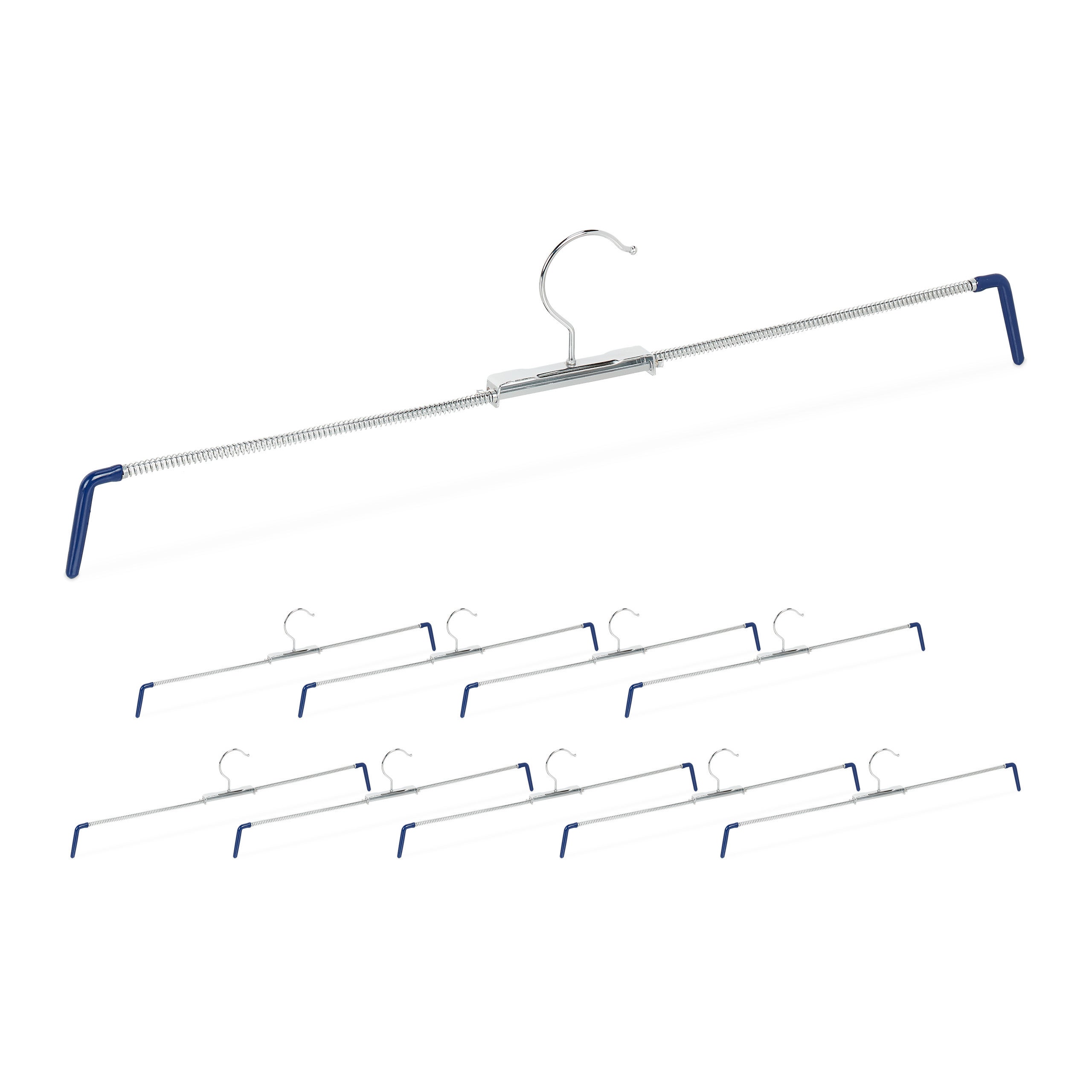 2 Grucce Salvaspazio Per Pantaloni, 5 Livelli, In Acciaio Inox, Con Aste Antiscivolo, Multifunzione - 2