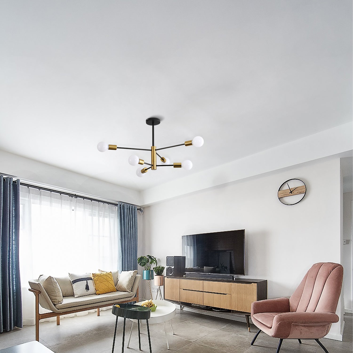 GOECO Suspension Vintage, Lustre industriel rétro noirs E27, Plafonnier à angle réglable à 180 °, Lumières pour salon cuisine chambre salle à mange - 8