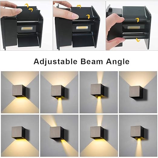 Applique murale LED 12 W moderne 3000 K réglable avec angle de faisceau,IP65, aluminium, blanc chaud - 3