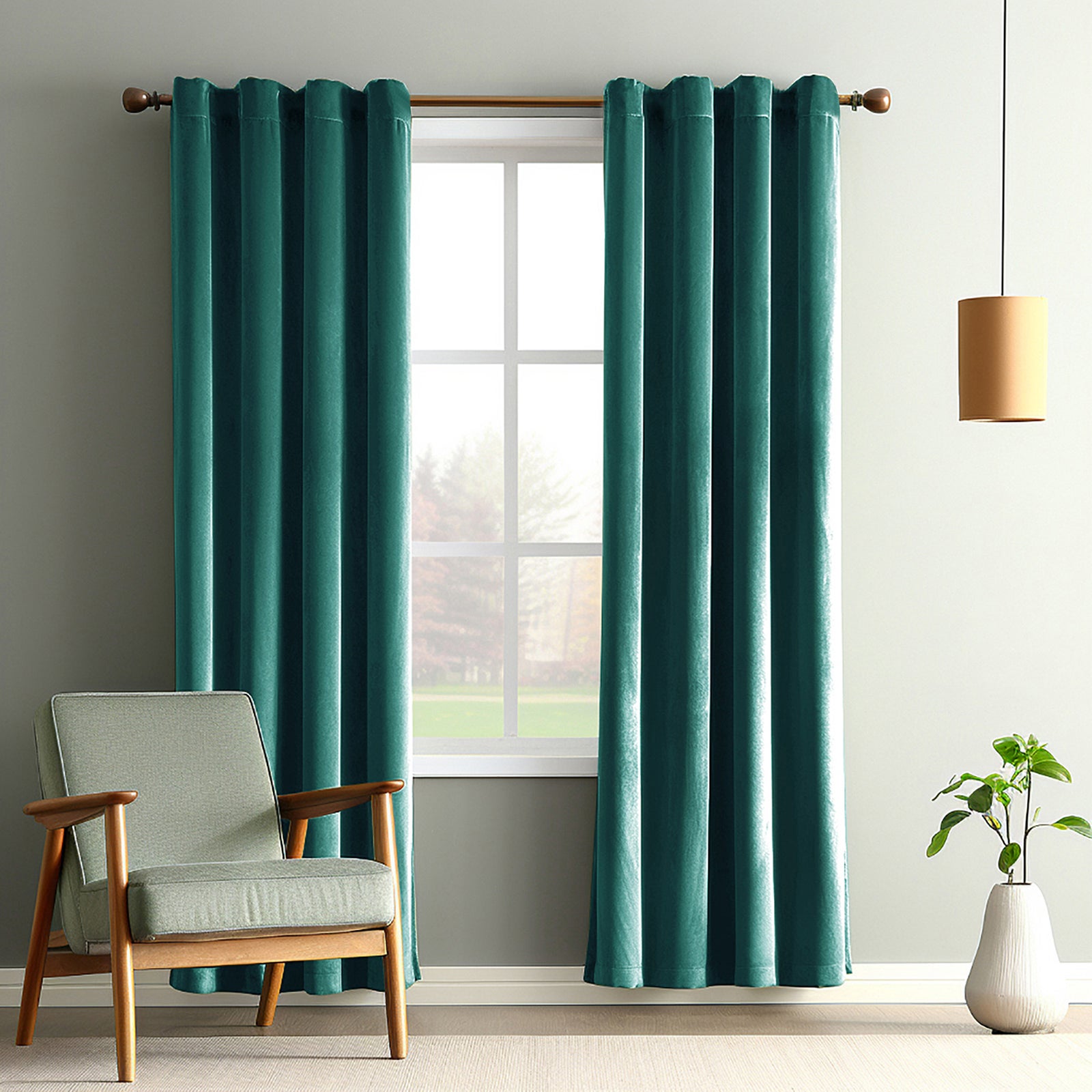 FOGUO Rideaux Salon Moderne Lot De 2, Rideaux Occultants Thermique, Rideau Isolant Thermique Fenetre, Tissu Doux Et Infroissable, Pour Chambre Salon Cuisine (213x244cm/84x96in