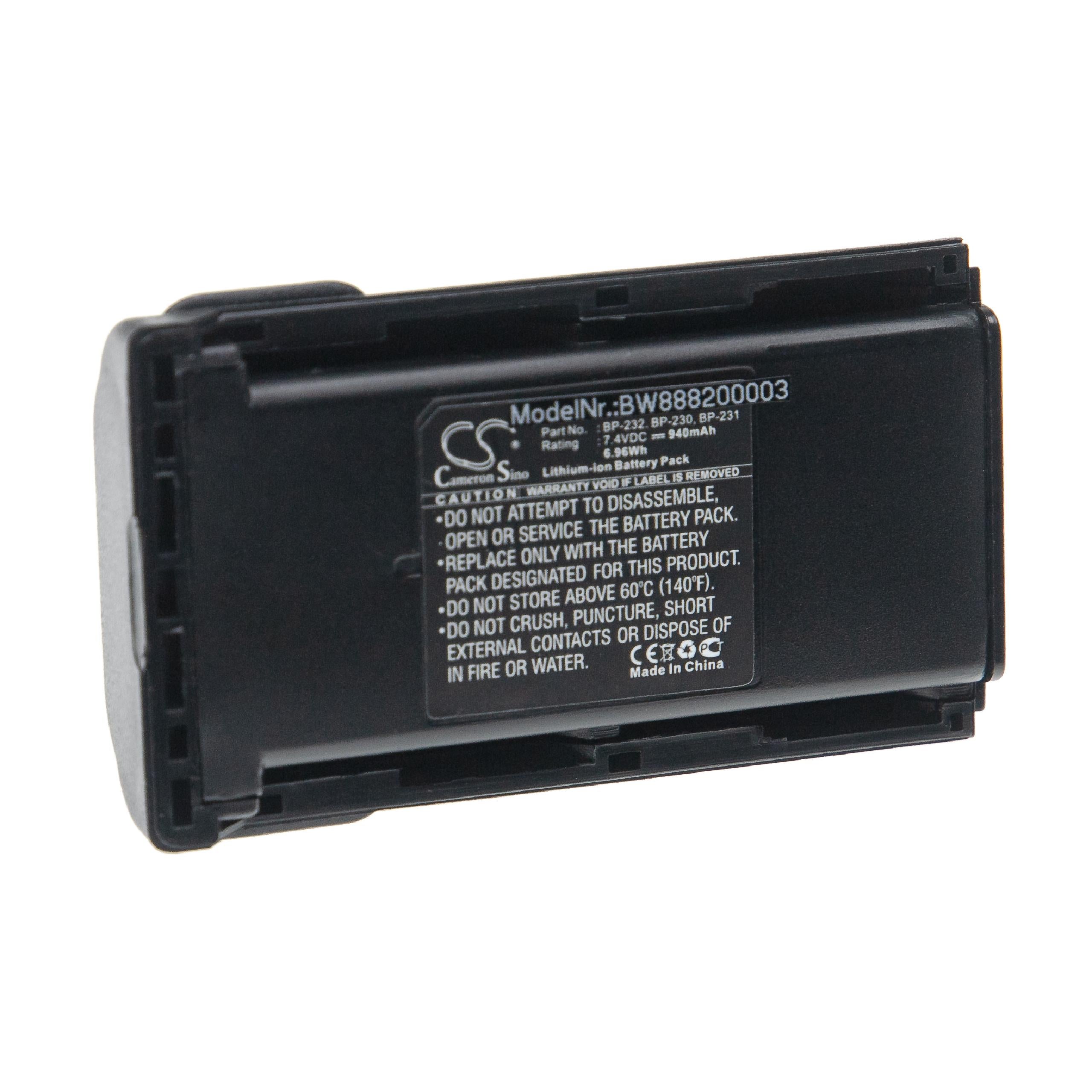 vhbw 2x batteria compatibile con Icom IC-F15S, IC-F14S, IC-A14S, IC-F15, IC- F14, IC-A14, IC-4011 radio (2200mAh, 7,4V, Li-Ion