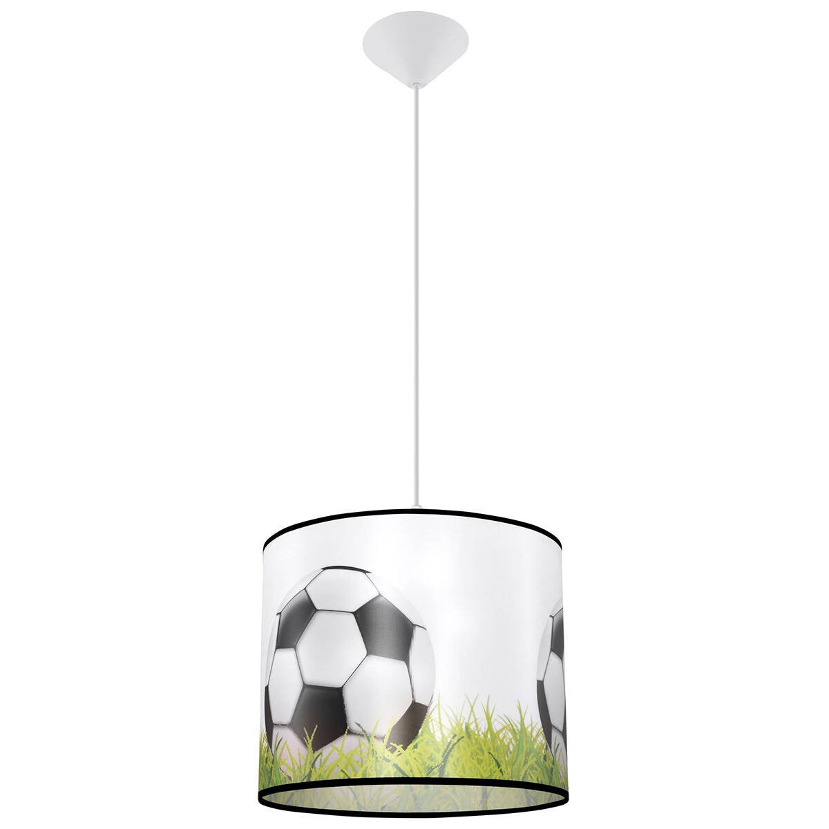 Lampa wisząca Football C biało-czarna-zielona 1xE27x15W dziecięca wym: 82 x 30 x 30 cm tworzywo sztuczne Sollux Lighting