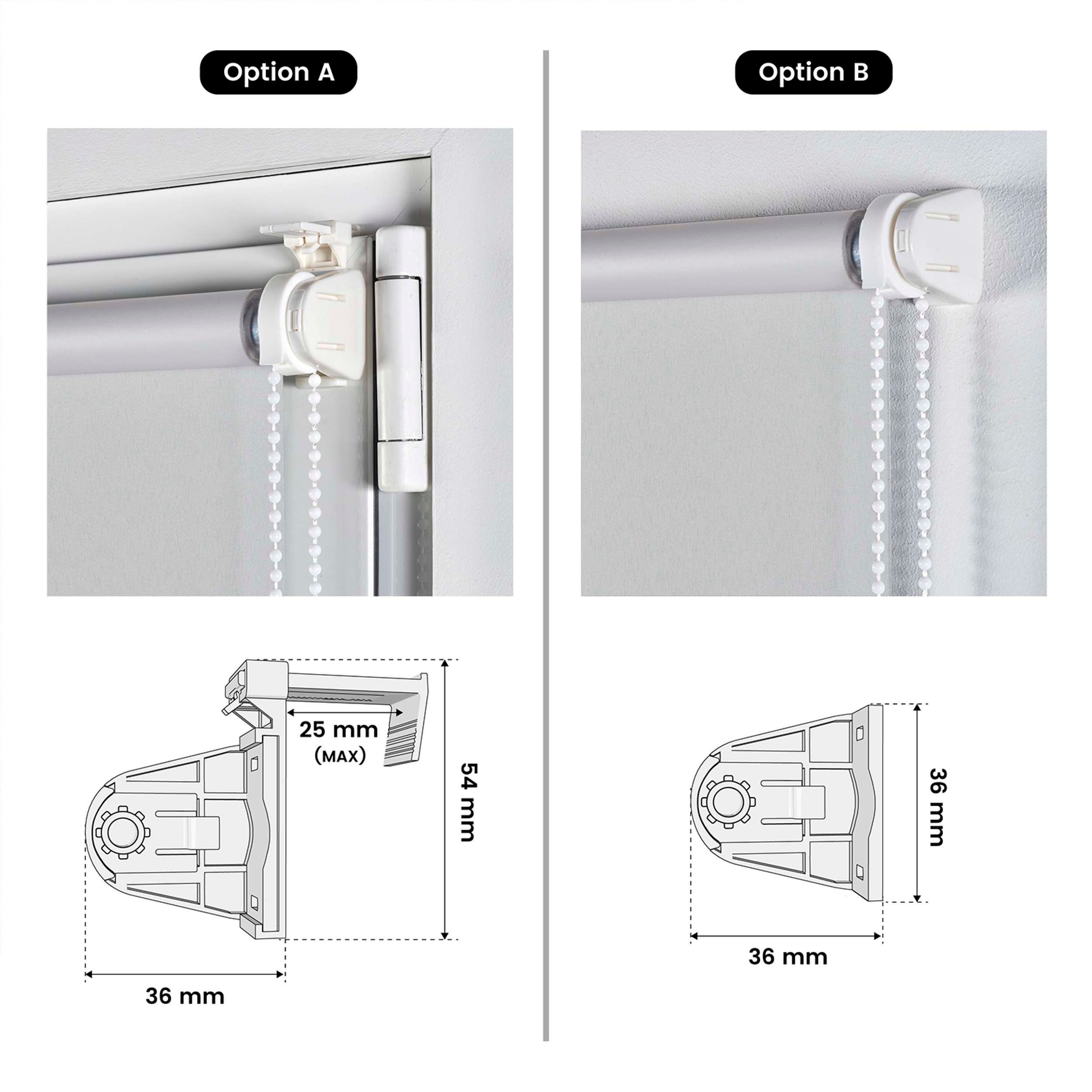 Estore de rolo blackout EasyFix, persiana de enrolar de instalação sem furar cinza 120x180 cm - 7
