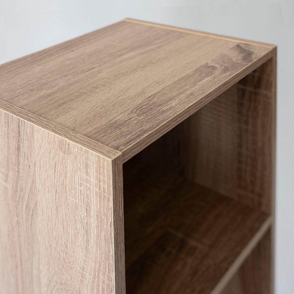 Étagère cube 3 niveaux en laminé marron, 80x30 cm CasaSelección - 3