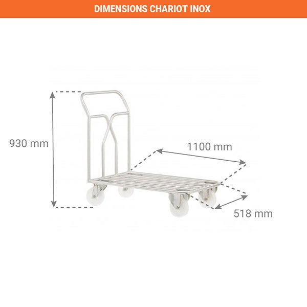 Chariot dossier fixe inox 304 L 400 kg - 800000087 - 2