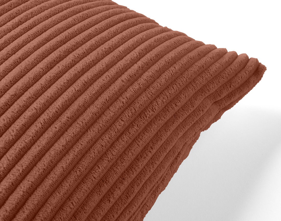 Coussin en velours côtelé terracotta 40 x 40 cm - COLOMBINE - Best Mobilier - 2