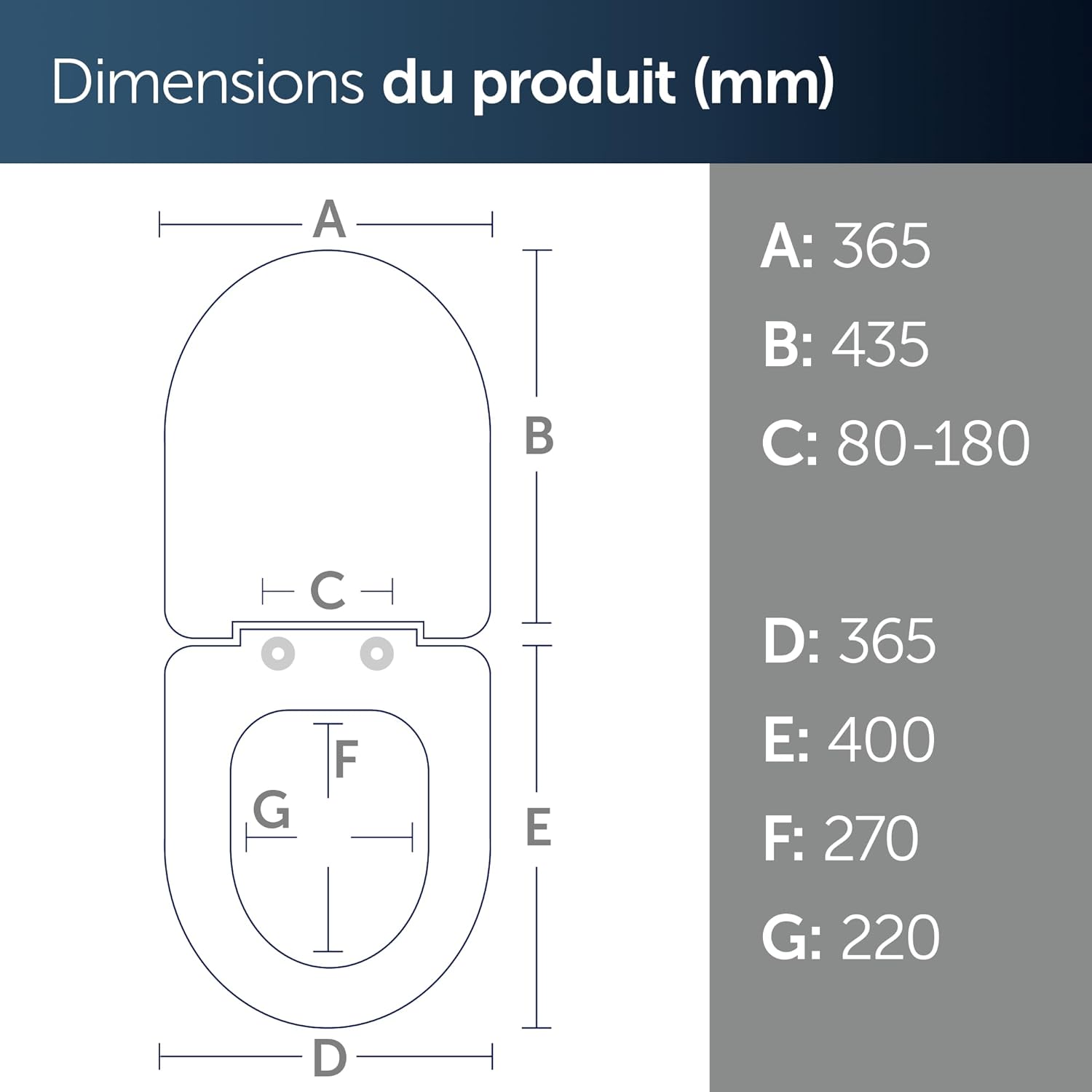 Abattant WC Ideal Standard Connect forme arrondie en duroplast blanc ...